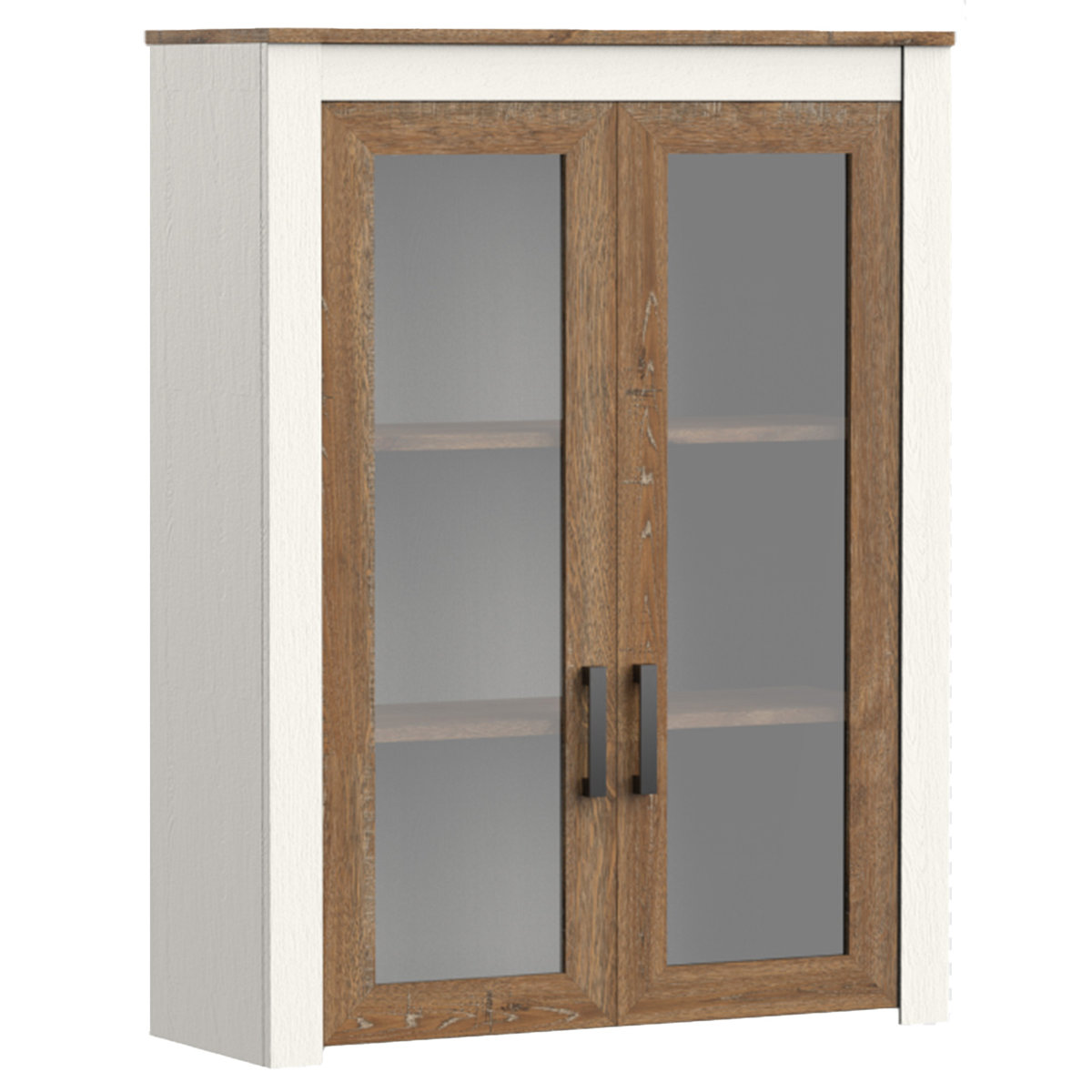 Ebern Designs Modern Farmhosue 3-Column Upper Bookcase Components With ...