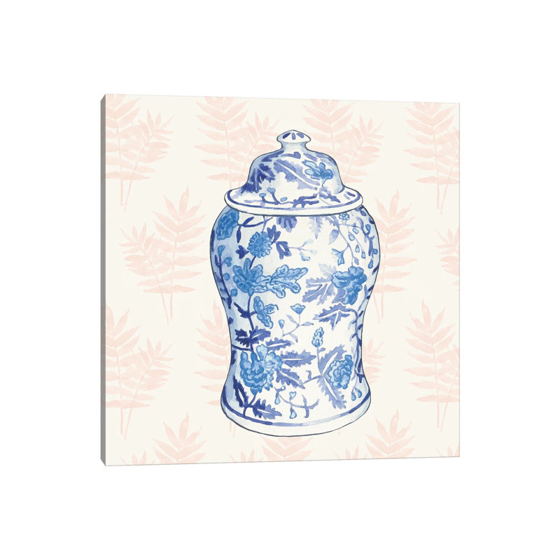 Ginger Jar VI Coral by Wild Apple Portfolio - Wrapped Canvas Gallery-Wrapped Canvas Giclée