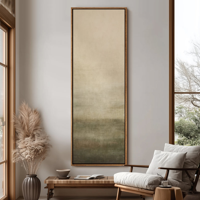 Très grand art mural rétro encadré pour art classique, Naturel, H 60 po x l 20 po