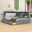 Lit plateforme simple avec tablettes de rangement et 2 tiroirs-434166650