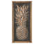 Panneau d'art mural en métal dimensionnel ananas 3D avec cadre en bois vieilli, décor tropical 42,5 po x 20 po