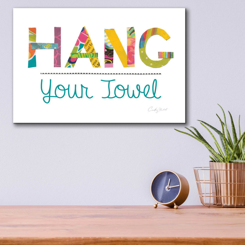 «Hang Your Towel» par Courtney Prahl, art mural en verre acrylique, H 12 po x l 16 po x P 0,13 po
