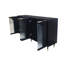 Armoire laquée noire avec 4 portes en verre: Buffet de rangement pour buffet. Conception minimaliste, haute stabilité, tablettes réglables-1071966370