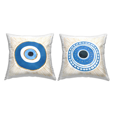 Coussin Boho Blue Evil Eye, impression spirituelle, symbole de Ziwei Li (ensemble de 2)