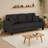 84" Modern 3-Seat Upholstered Square Arm Sofa with Cup Holders, Pockets, and USB Prots-353021196