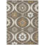 Tapis intérieur lavable beige 9 pi x 12 pi avec médaillon beige et taupe