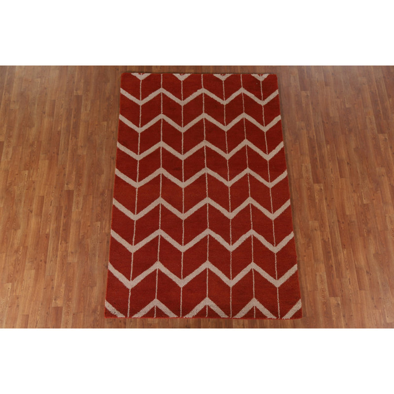 Tapis oriental à chevrons Gabbeh 5 x 8