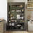 Karuna Coffee Bar Cabinet With LED Lights 72" Tall Buffet Cabinet With Storage Farmhouse Kitchen Sideboard Tall Coffee Hutch Cabinet With Microwave Stand-930078935