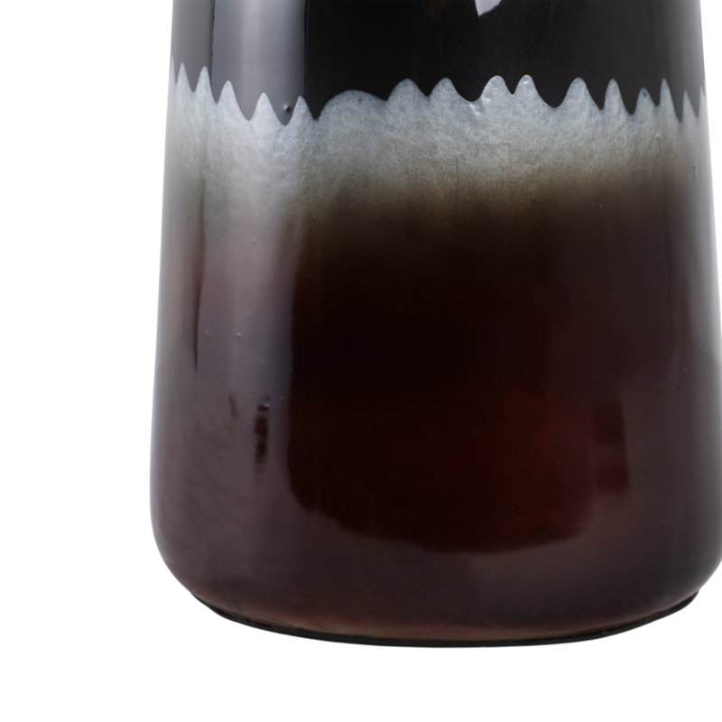 Decorative Vase Glass Metal Stone Steel Modern Transitional Design with Sculptural Orb Accent for Elevated Visual Appeal and Contemporary Artistic Detail in a Bold Mixed-Material Statement Piece