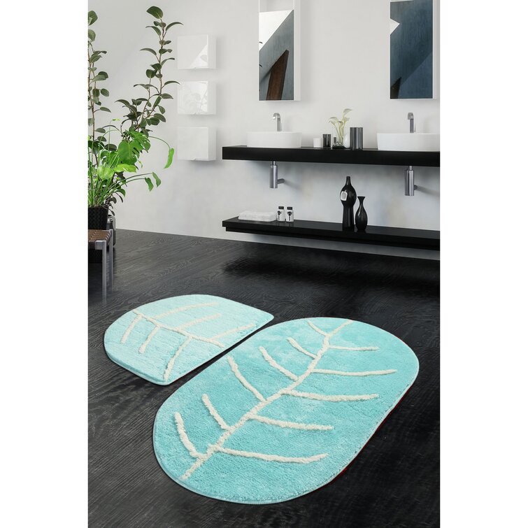 Bless international Floral 2 Piece Bath Rug Set