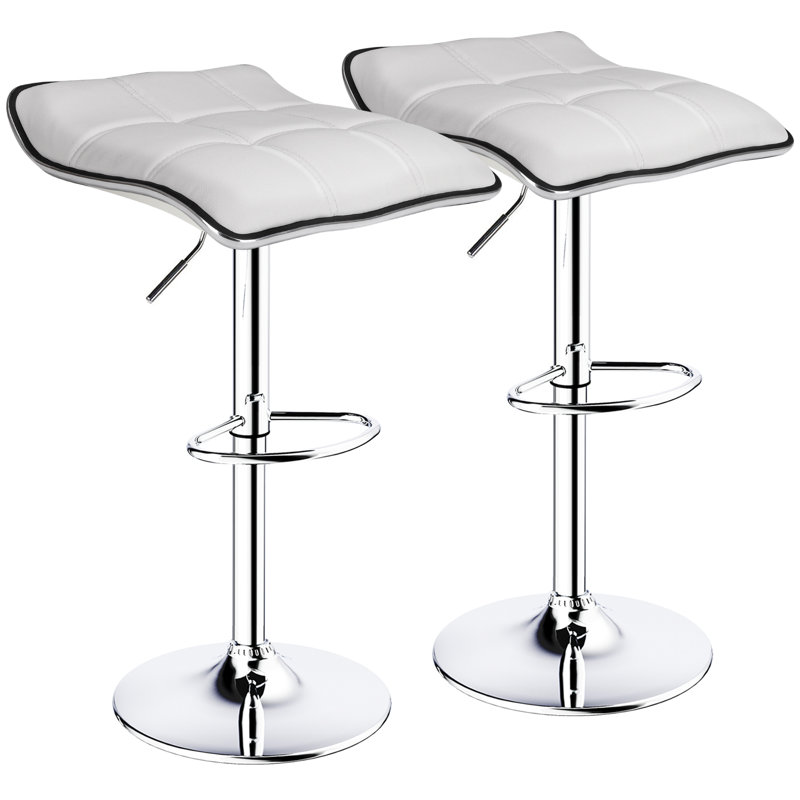 Tabouret de bar réglable à hauteur variable, Blanc