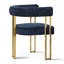 Fauteuil de salle à manger rembourré en chenille dorée, hauteur du siège 18 pouces-1028640557