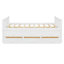 Lit de jour double avec lit gigogne simple et 3 tiroirs - Lit d'invité en bois massif pour enfants et soirées pyjama, blanc