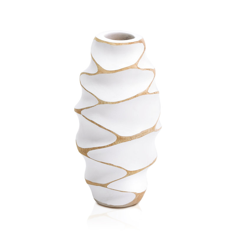 Vase de table en bois blanc 8 po Bailey-Grace