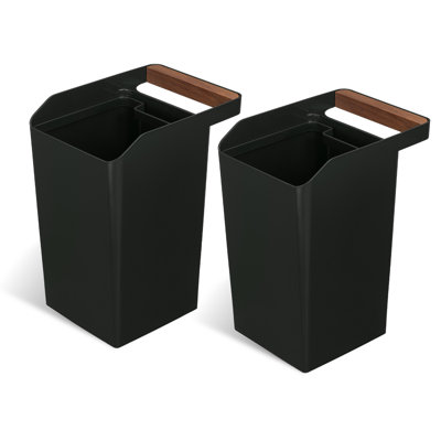 2 Gallon Trash Can Combo, Square Open Top and Handle, Serene Green