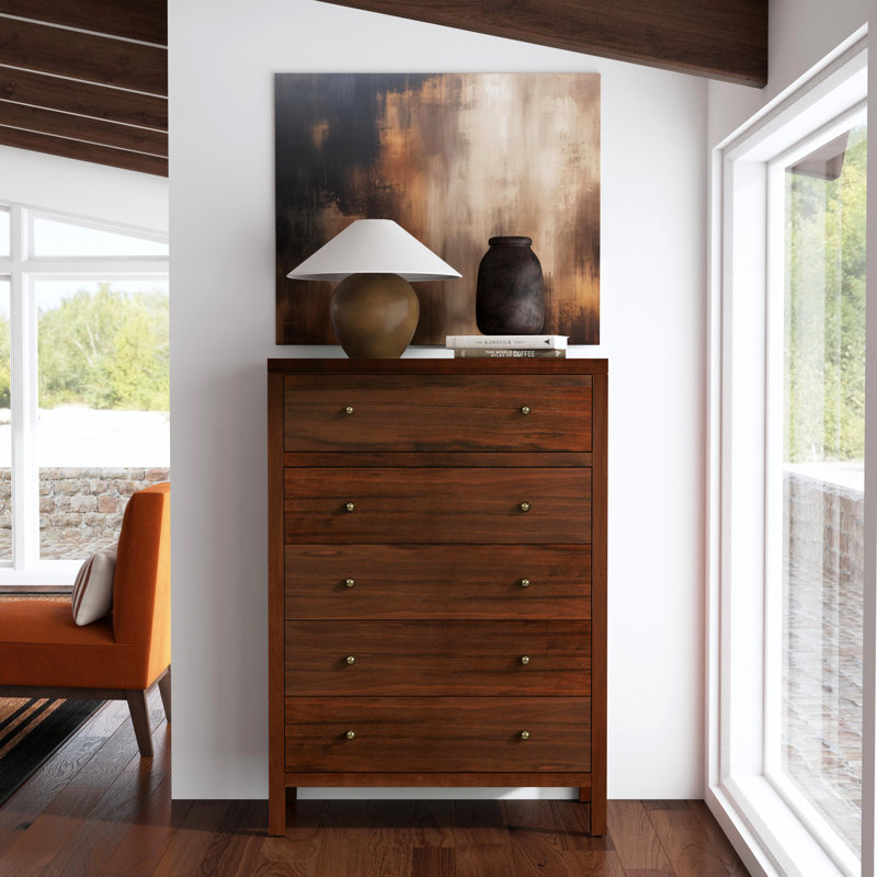 Commode 5 tiroirs Celine, Noyer