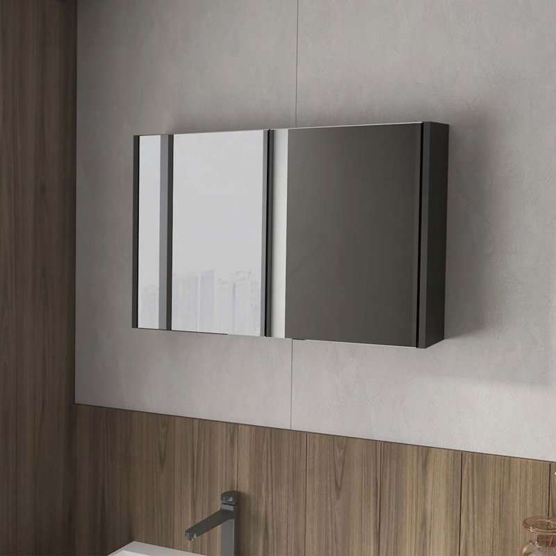 Medicine Cabinet with Included Mirrors and 2 Door, Black