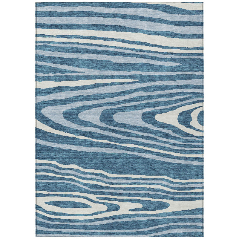 Tapis extérieur lavable bleu marine 9 pi x 12 pi bleu denim