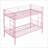Twin Over Twin Metal Bunk Bed - Sturdy Pink Frame No Box Spring Needed for Shared Bedrooms-2014875631