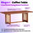 Solid Wood Rectangular Coffee Table With Rattan Accent 45.3 Inch Low Profile