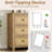 Drawer Tall Dresser, Rattan and Wood Boho Chest of Drawers with Storage for Bedroom, Natural Oak
