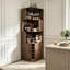 Grande armoire à liqueur de coin 72,83 po avec support pour verres à vin-1951666976