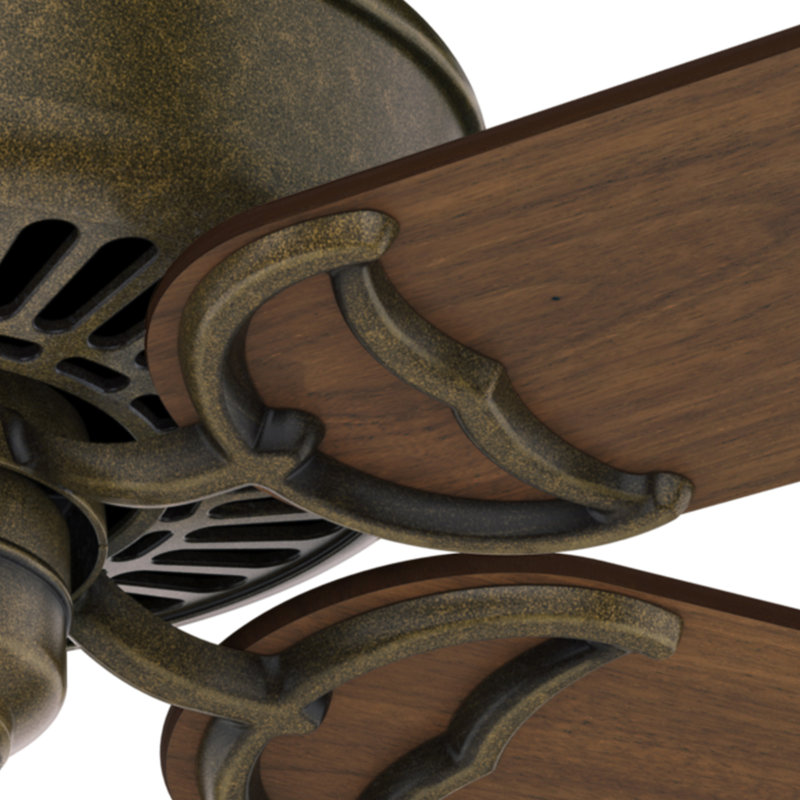 54" Panama 5 - Blade Standard Ceiling Fan with Wall Control, Aged Bronze