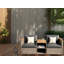 Ensemble de salle à manger de patio en acacia pour 2 personnes avec table rectangulaire Arlington, coussins inclus