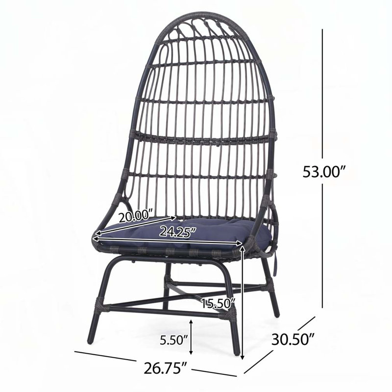 Chaise longue d'extérieur en osier Papasan