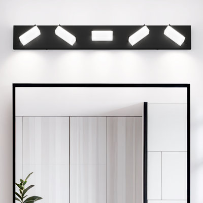 Luminaire de salle de bain, miroir de salle de bain 4 lumières DEL à intensité variable moderne sur miroir pour le salon de la chambre à coucher