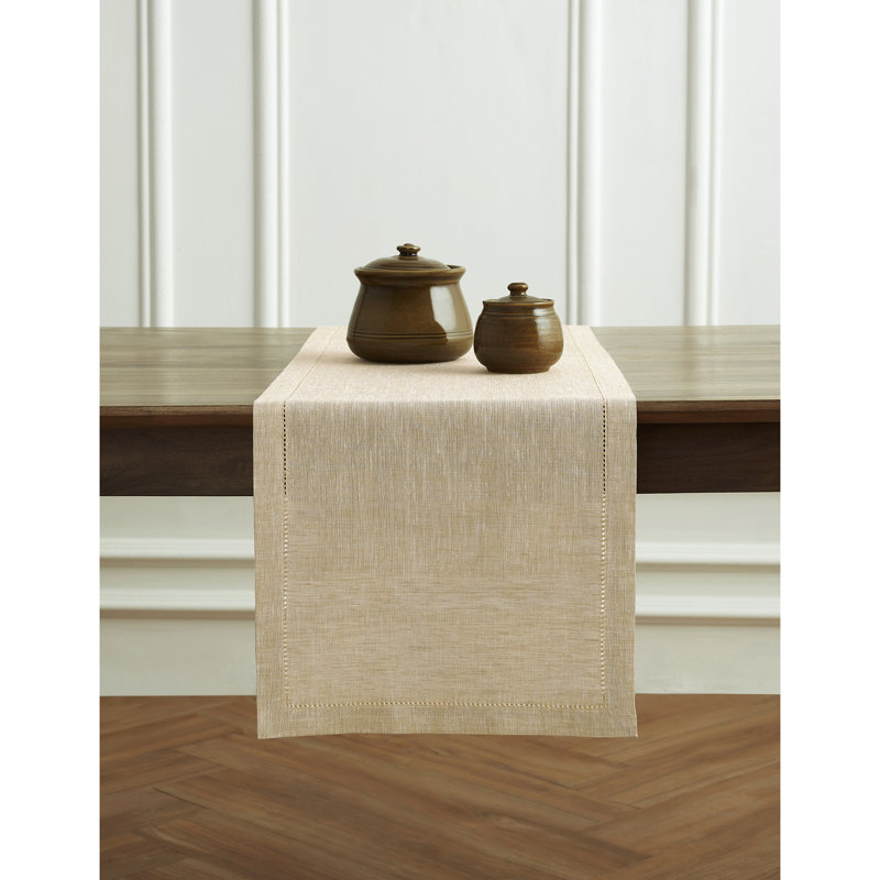 Milan - 100% Pure Linen Table Runner, Champagne Beige, 36" x 14"