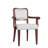 Set Of 2 Walnut Finish Upholstered Dining Armchairs, Traditional  Fabric Side Chairs With Curved Back & Padded Armrests-1241938962