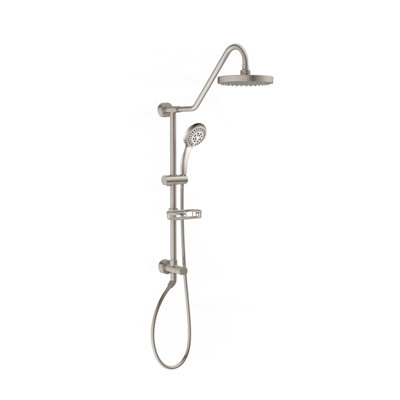 Kauai III 8-in Rain Showerhead Shower System with Slide Bar and Integrated Soap Dish 1.8 GPM