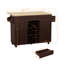 Îlot de cuisine de style campagnard de 131 cm avec abattant rabattable, meuble de rangement mobile avec tiroirs, étagère à épices et porte-serviettes pour la cuisine-109973106