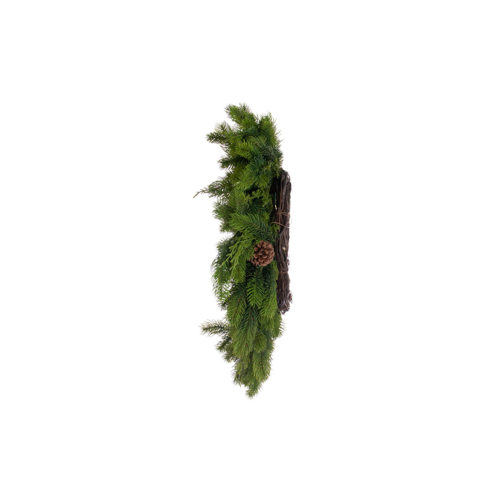 Faux Pine Polyethylene Plastic Wreath, 24" H x 24" W x 24" D