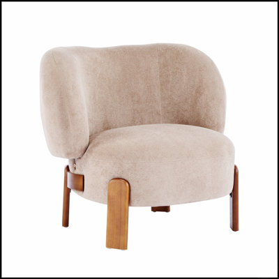Fauteuil à oreilles confortable avec revêtement luxueux Boucle ou Chenille et pieds en bois massif durable pour un confort et un style ultimes.