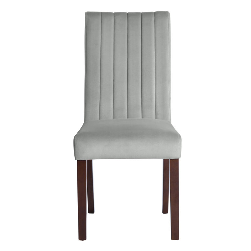 Beley Upholstered Dining Chair, Dark Brown, Grey