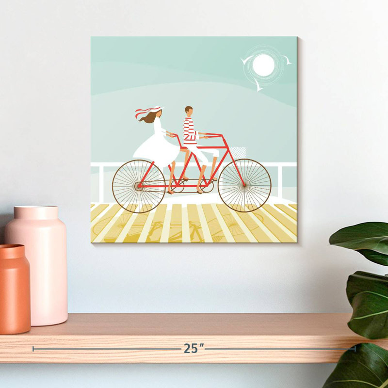 Senne, couple d'été à vélo, H 39 po x l 39 po