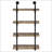 Black And Rustic Oak 4-Tier Wall Shelf-2020445216-2020445218