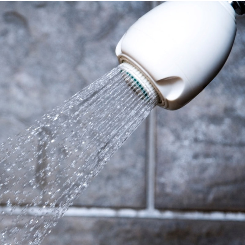 White Round Self-Cleaning Fixed Shower Head