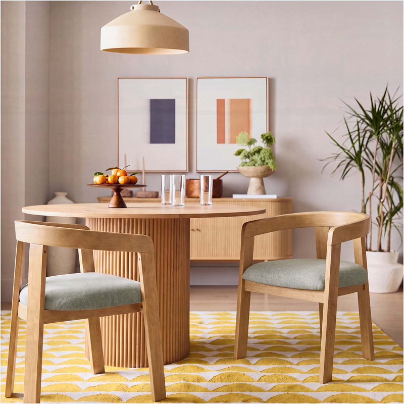Ensemble de 2 chaises de salle à manger Modern Modern, Natural