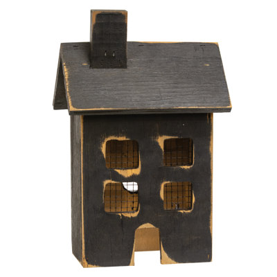 Distressed Wooden Small Black Light Up House