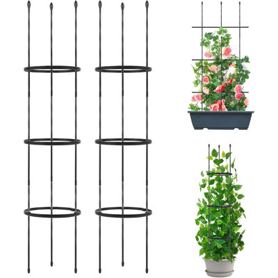 Paquet de 2 treillis de jardin, cages à plantes 2 en 1 et supports pour vignes