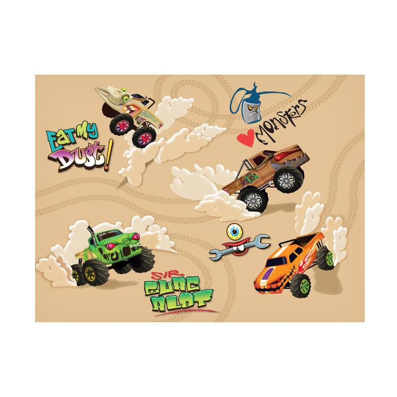 Monstre camions sur toile par Margaret King, H 18 po x l 24 po x P 2 po