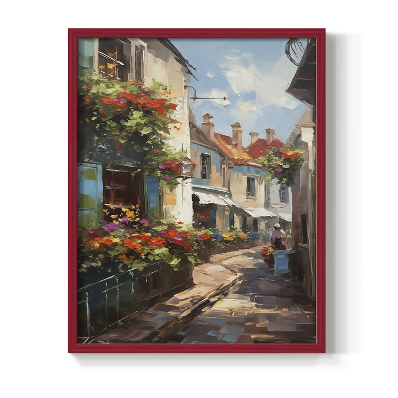 LANDSCAPES Series CCLV III, reproduction encadrée - bois massif, H 30 po x l 24 po, Rouge