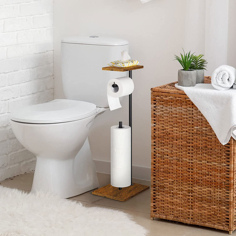Porte-papier hygiénique sur pied avec tablette