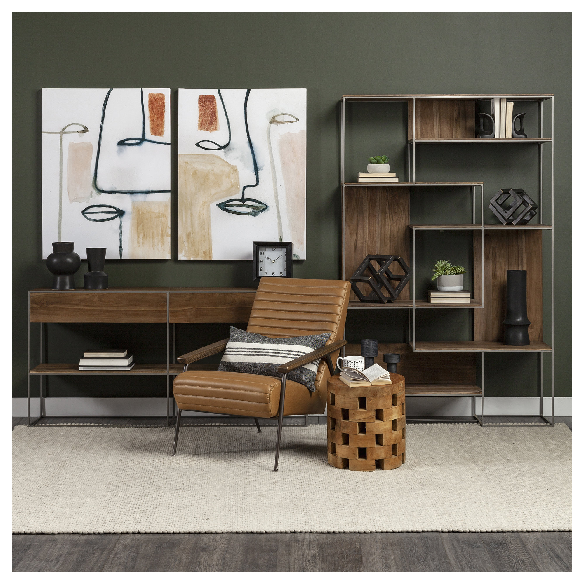 Narrow Bookcase, Brown/Silver