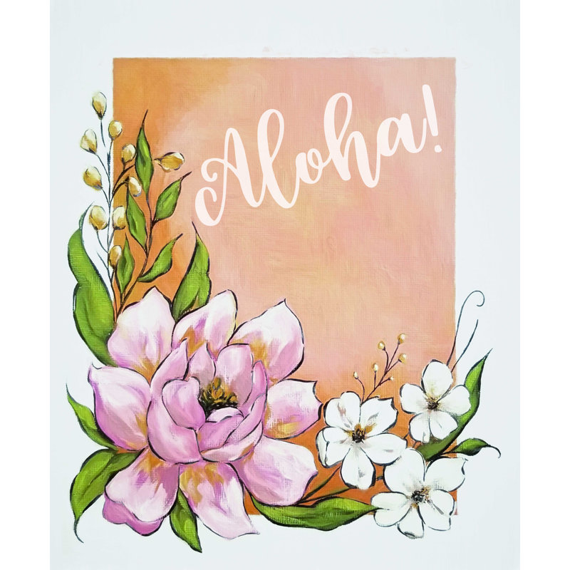 Aloha - peinture sur toile tendue, H 16 po x l 12 po