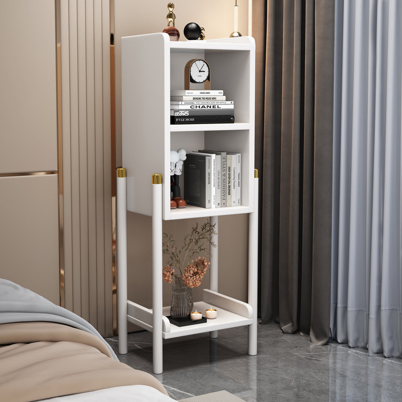 33cm W Solid + Manufactured Wood Bedside Table, White