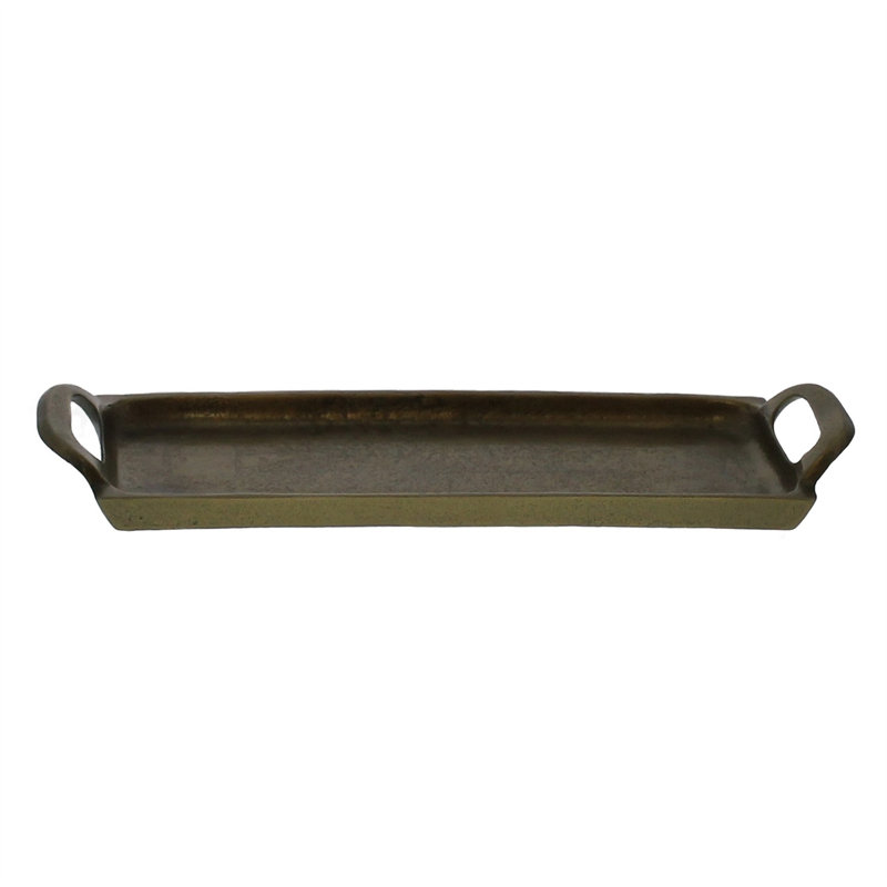 Plateau en métal, Brun, H 1,5 po x l 21 po x P 5,75 po